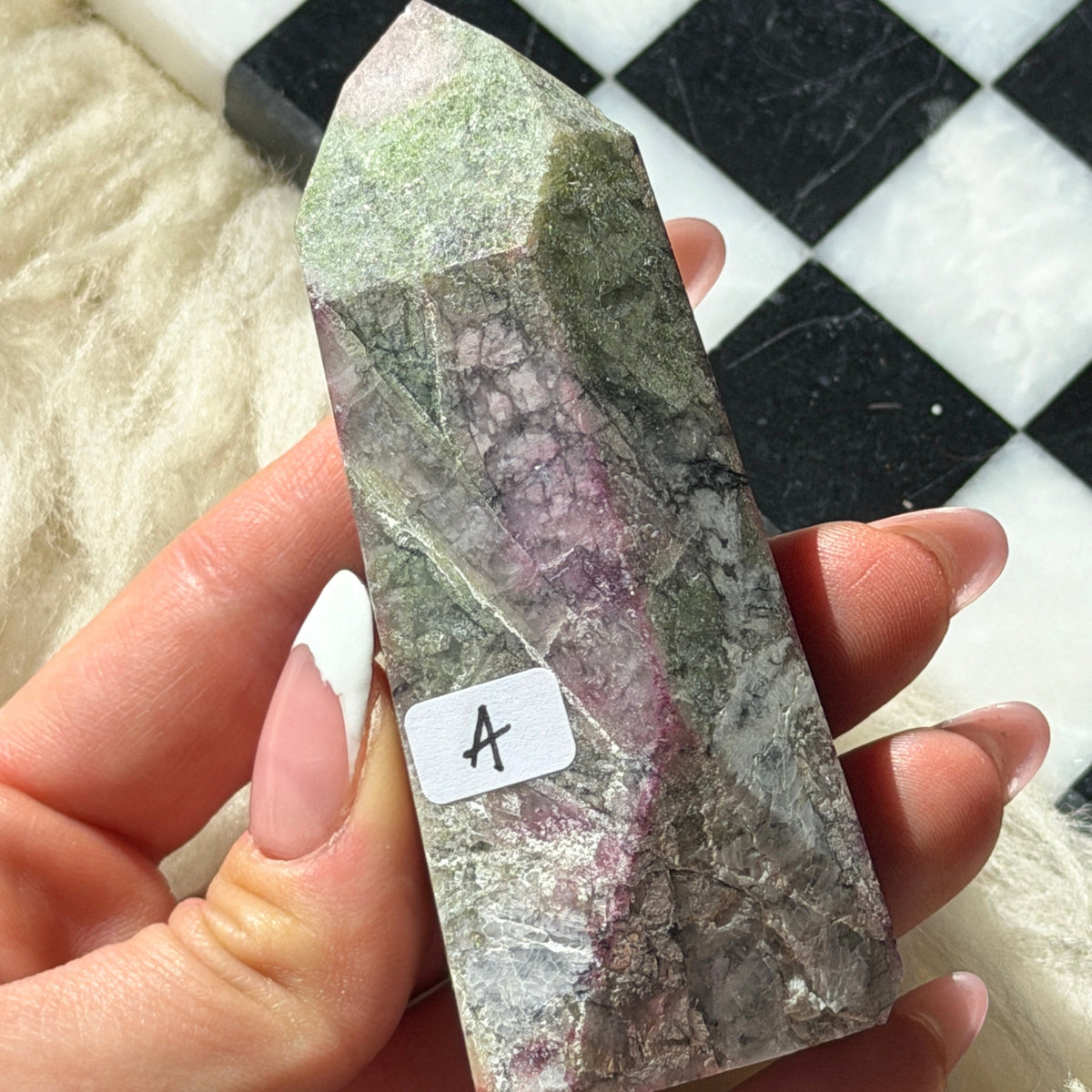 Pink Green Tourmaline Tower 0.31 lb Brazilian Crystal Point