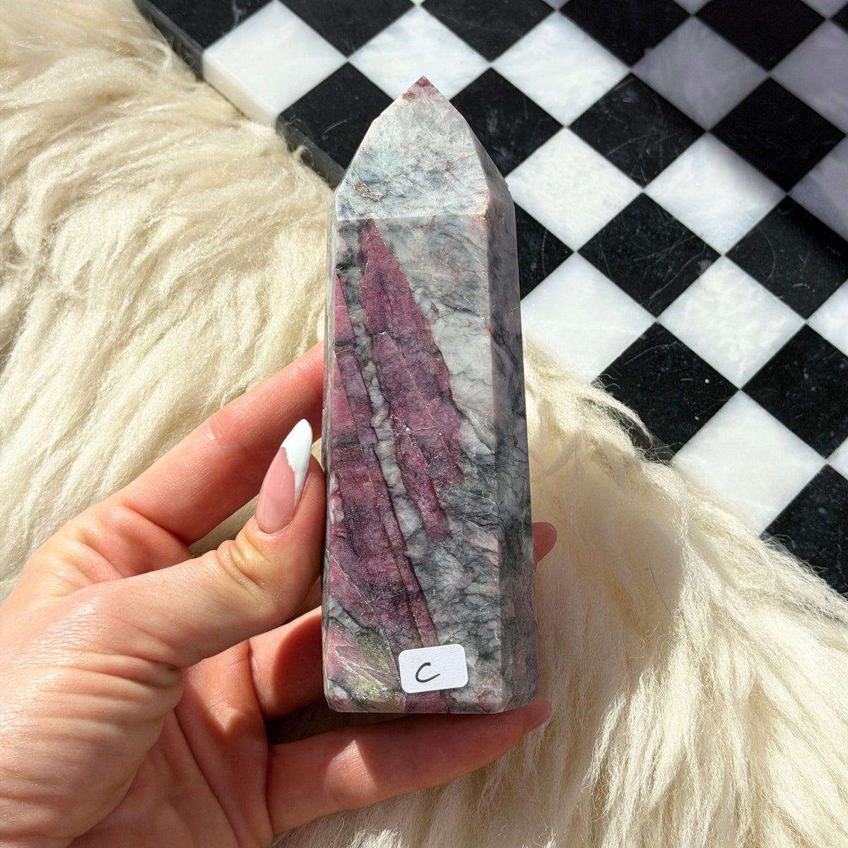 Pink Green Tourmaline Tower 0.67 lb, Brazilian Crystal Point