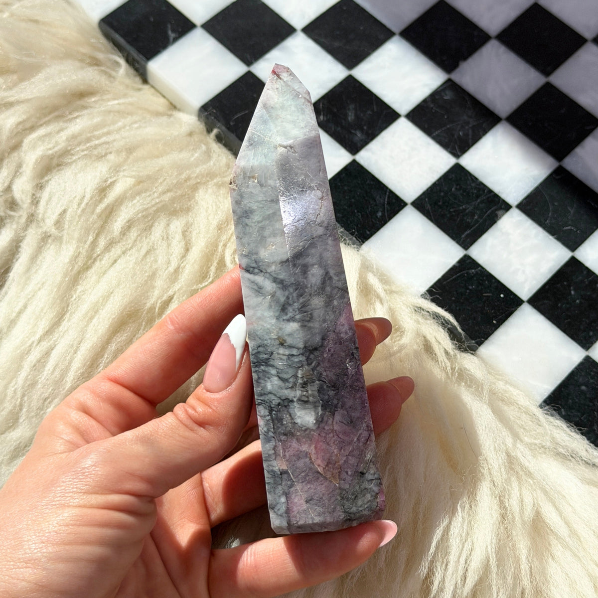 Pink Green Tourmaline Tower 0.67 lb, Brazilian Crystal Point