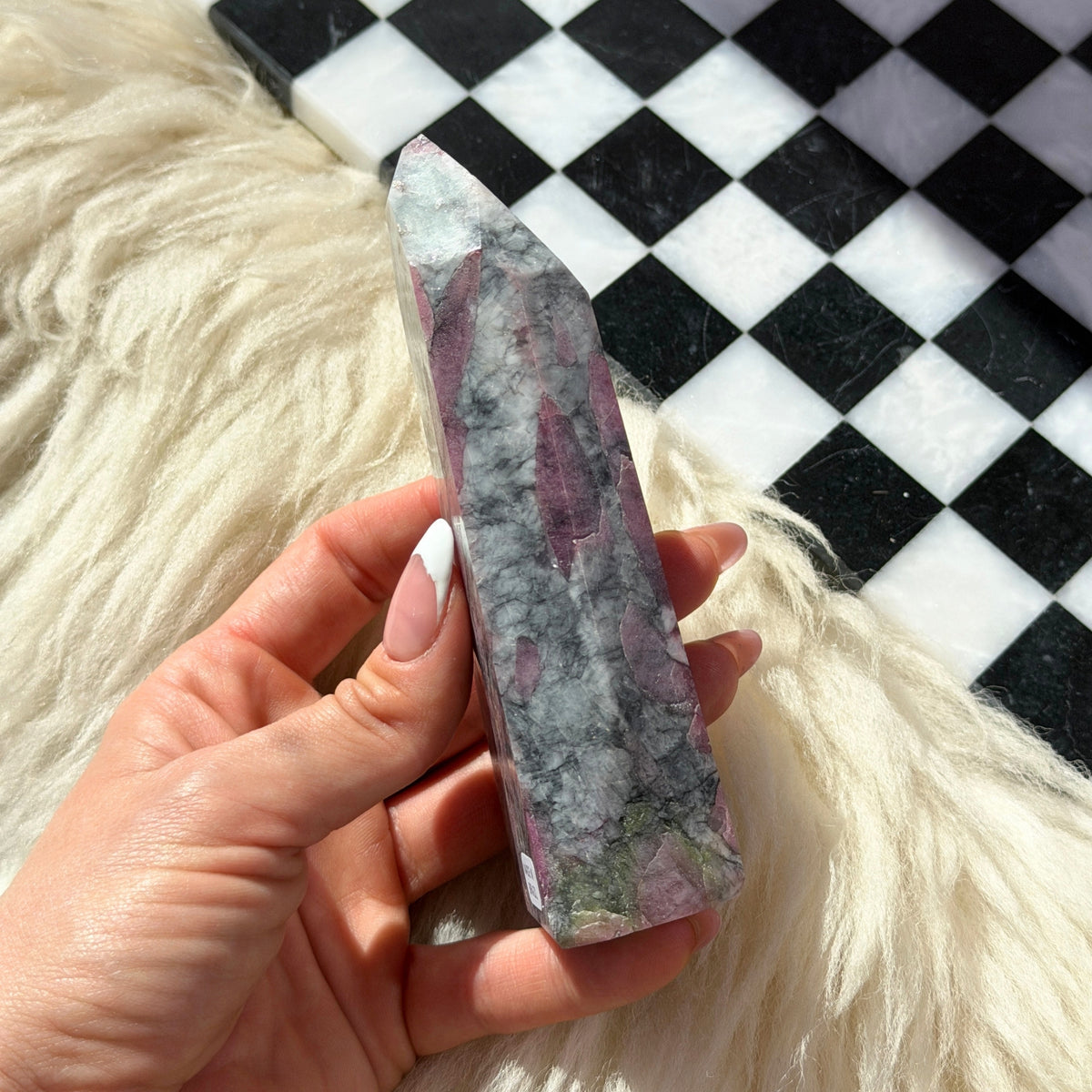 Pink Green Tourmaline Tower 0.67 lb, Brazilian Crystal Point