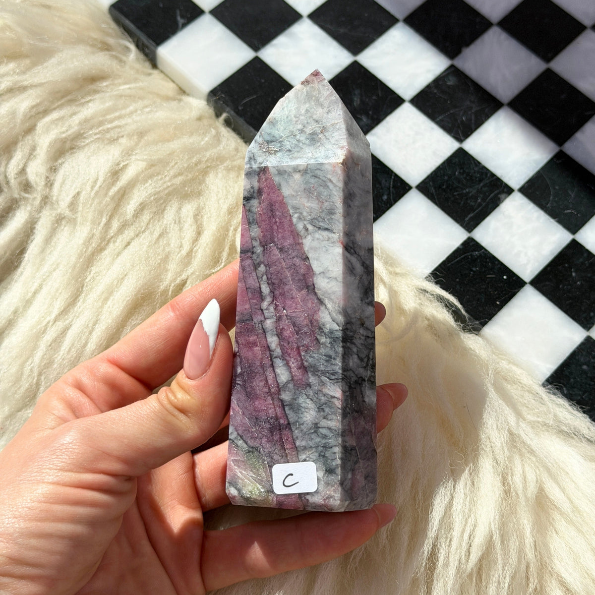 Pink Green Tourmaline Tower 0.67 lb, Brazilian Crystal Point