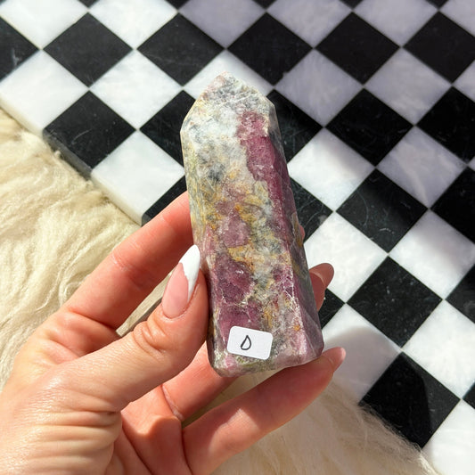 Pink Green Tourmaline Tower 0.35 lb, Brazilian Crystal Point