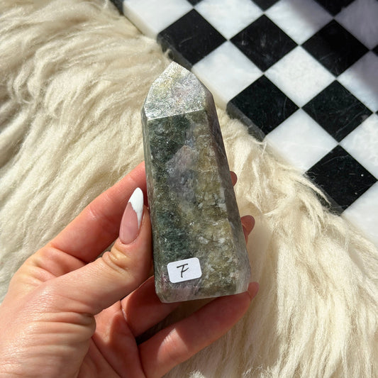 Pink Green Tourmaline Tower 0.37 lb, Brazilian Crystal Point