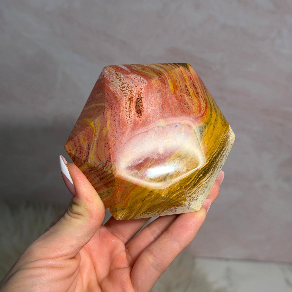 Polychrome Jasper Hexagon 0.7lb Madagascar Natural Stone