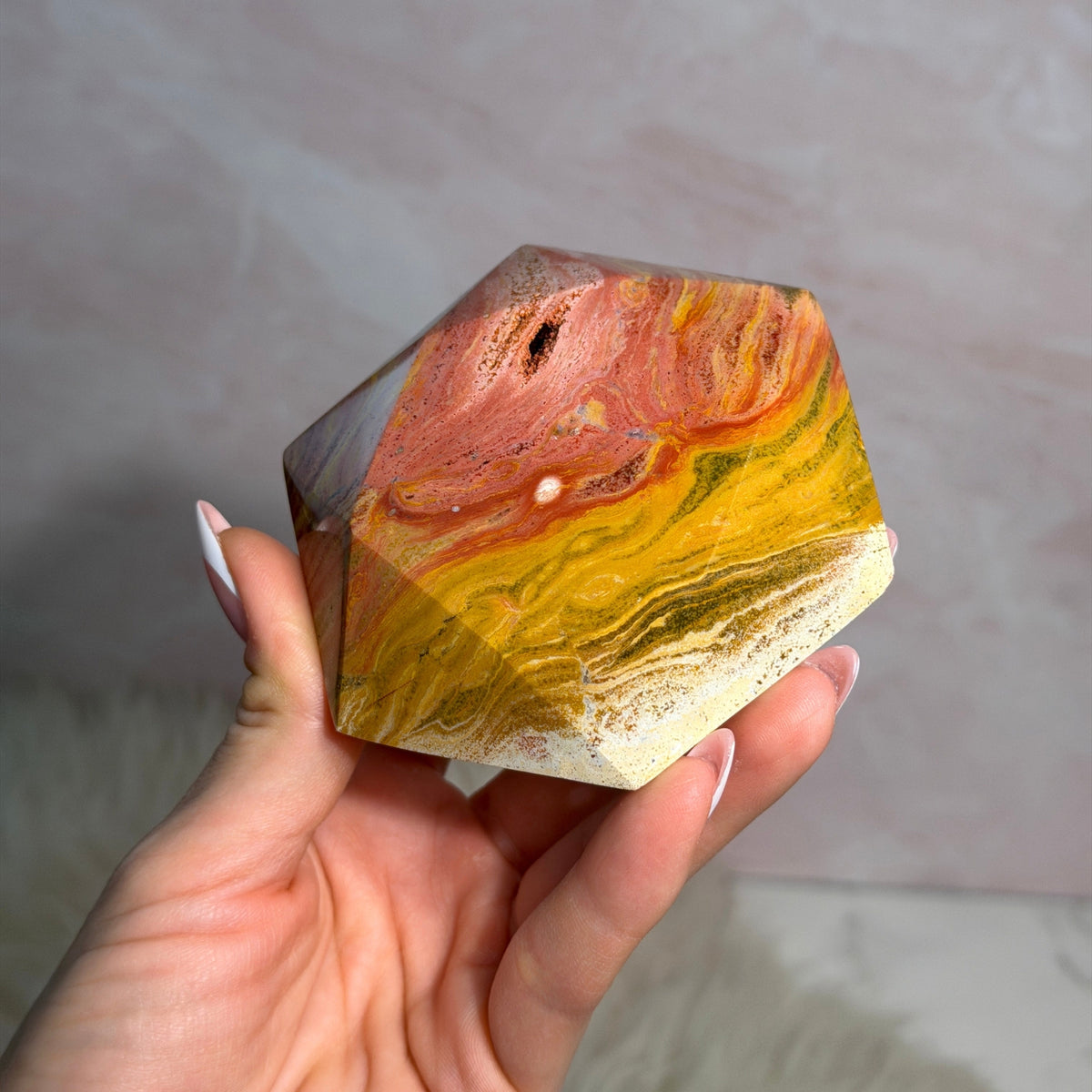 Polychrome Jasper Hexagon 0.7lb Madagascar Natural Stone