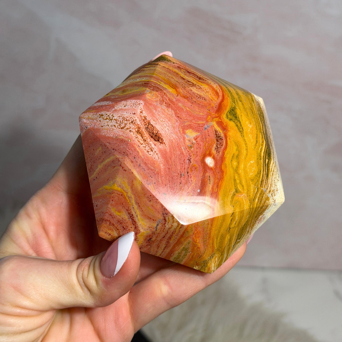 Polychrome Jasper Hexagon 0.7lb Madagascar Natural Stone