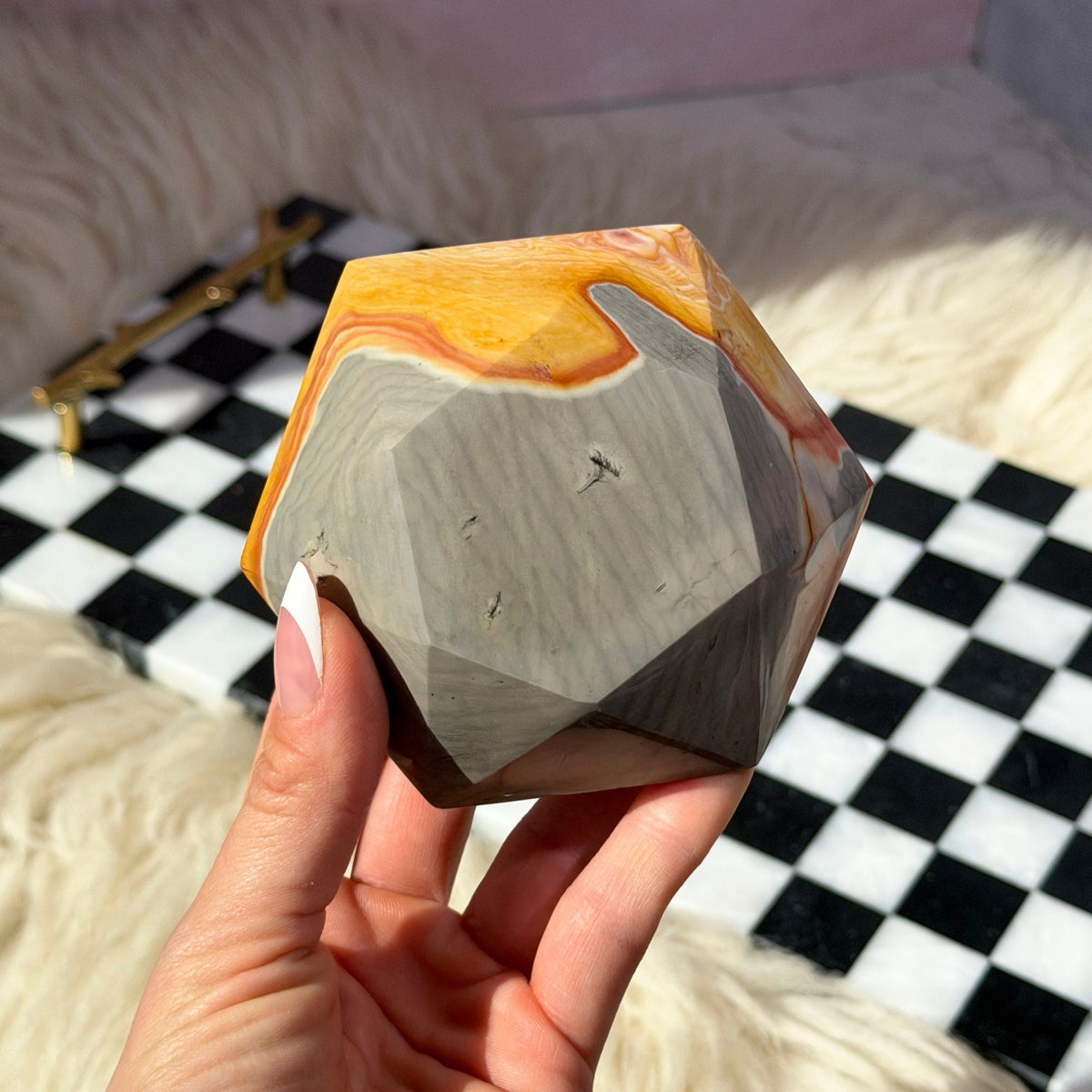 Polychrome Jasper Hexagon 1.1lb Madagascar Natural Stone Decor