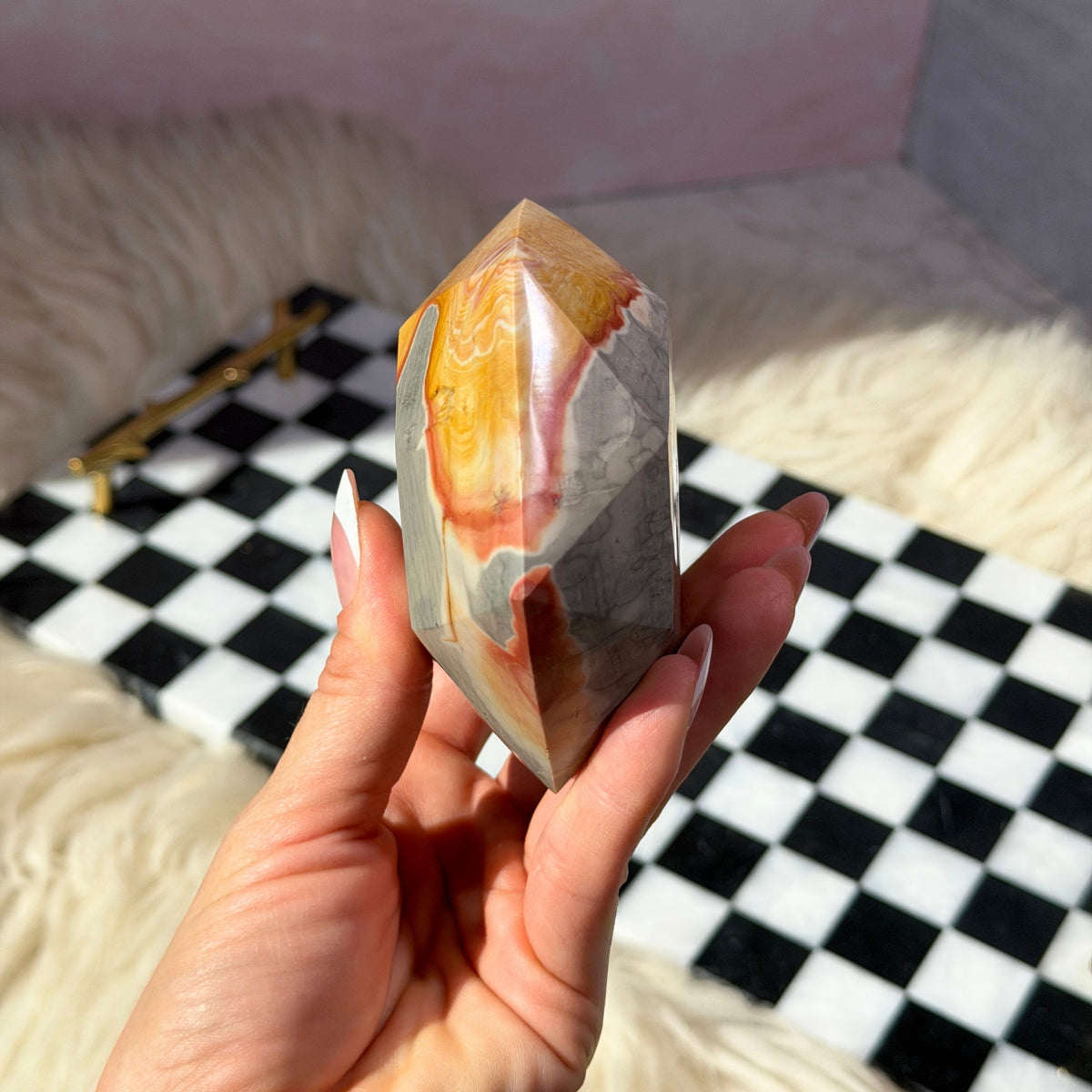 Polychrome Jasper Hexagon 1.1lb Madagascar Natural Stone Decor