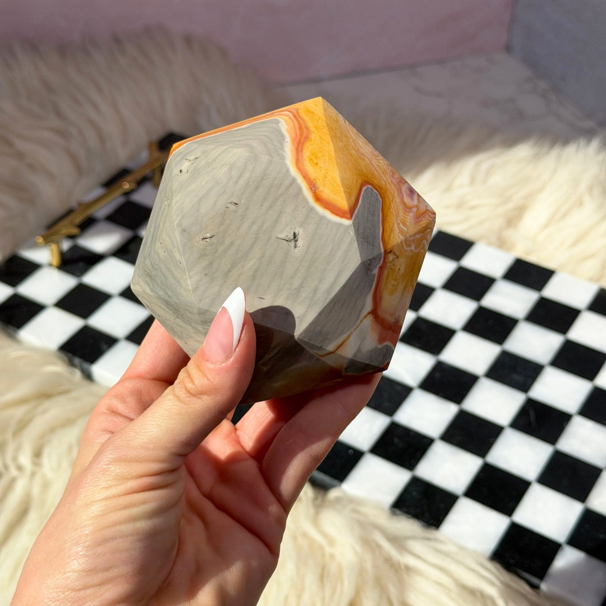 Polychrome Jasper Hexagon 1.1lb Madagascar Natural Stone Decor