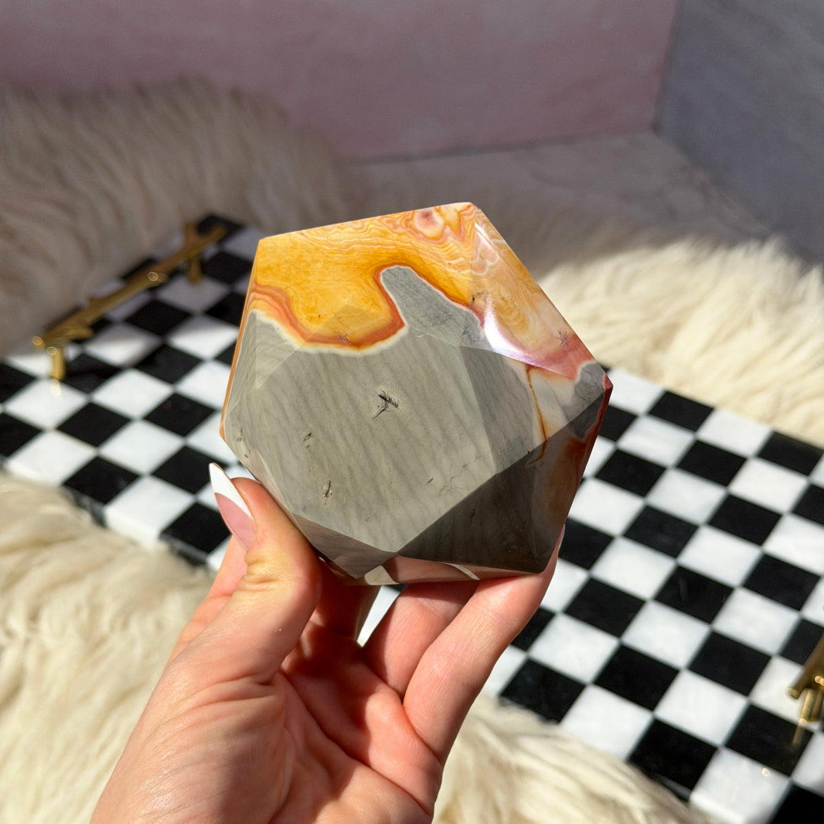 Polychrome Jasper Hexagon 1.1lb Madagascar Natural Stone Decor