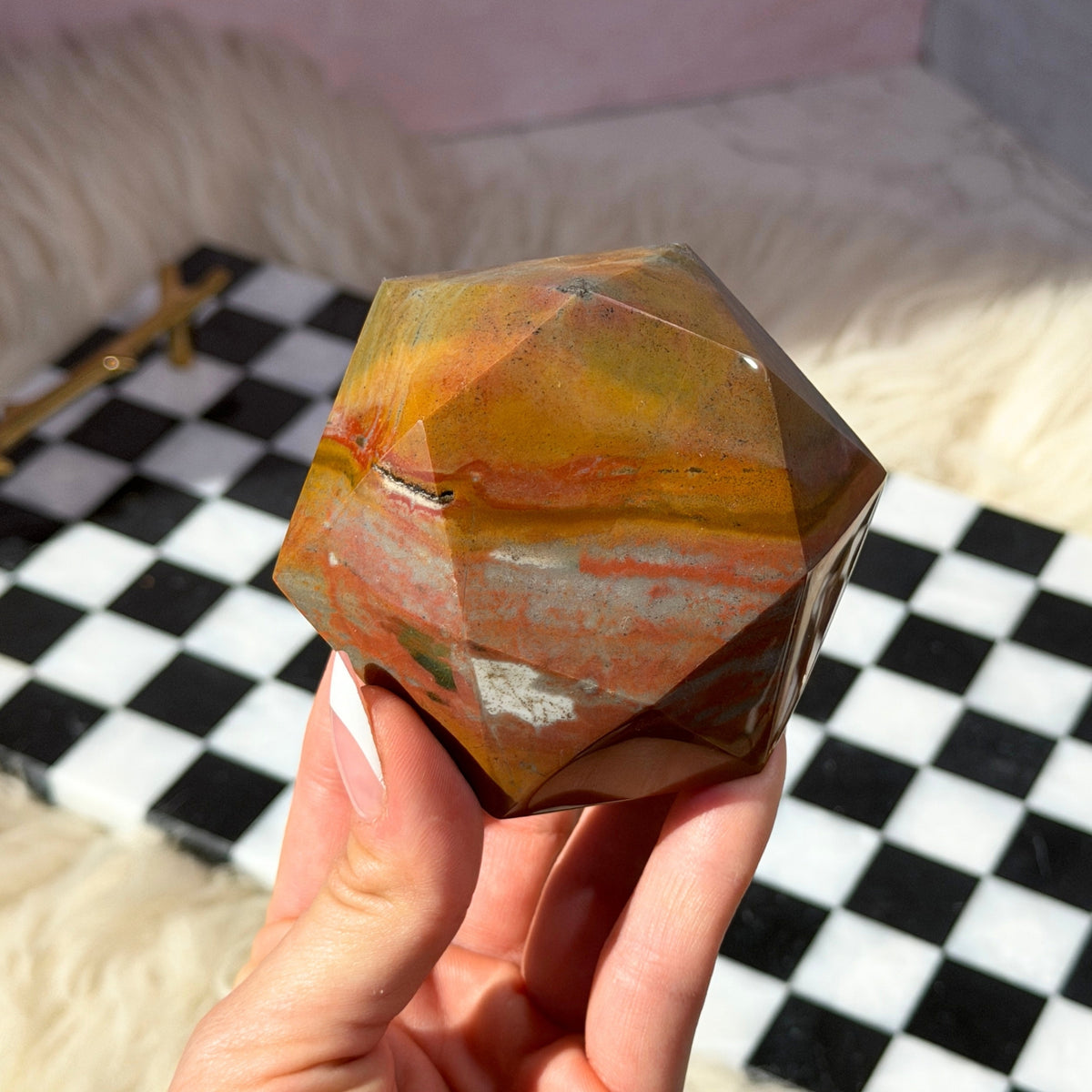 Polychrome Jasper Hexagon 0.7lb Madagascar Natural Stone Decor