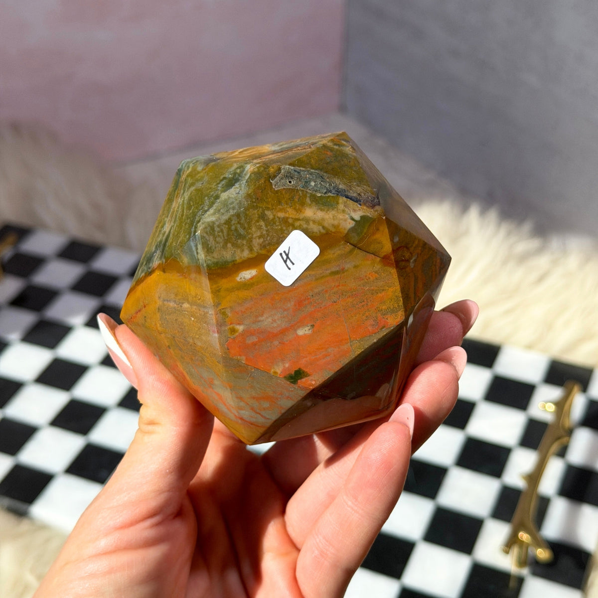 Polychrome Jasper Hexagon 0.7lb Madagascar Natural Stone Decor