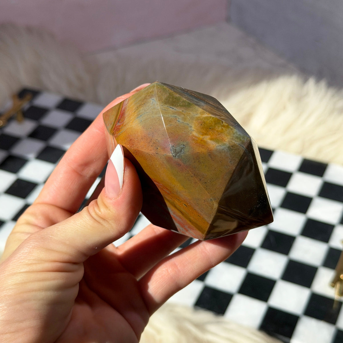 Polychrome Jasper Hexagon 0.7lb Madagascar Natural Stone Decor
