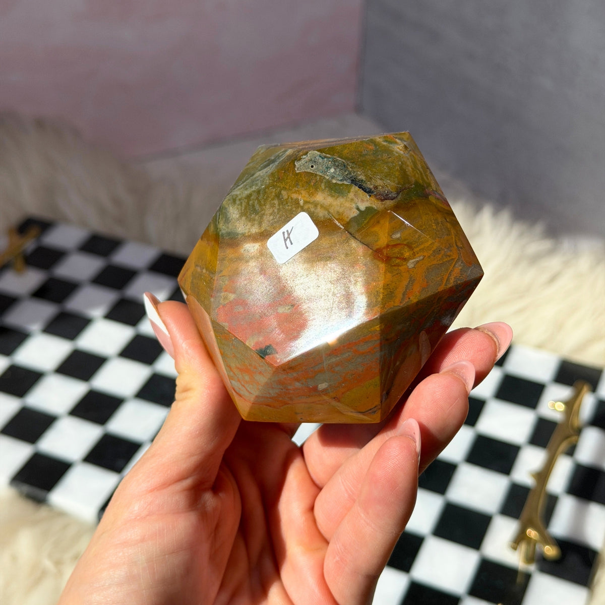 Polychrome Jasper Hexagon 0.7lb Madagascar Natural Stone Decor