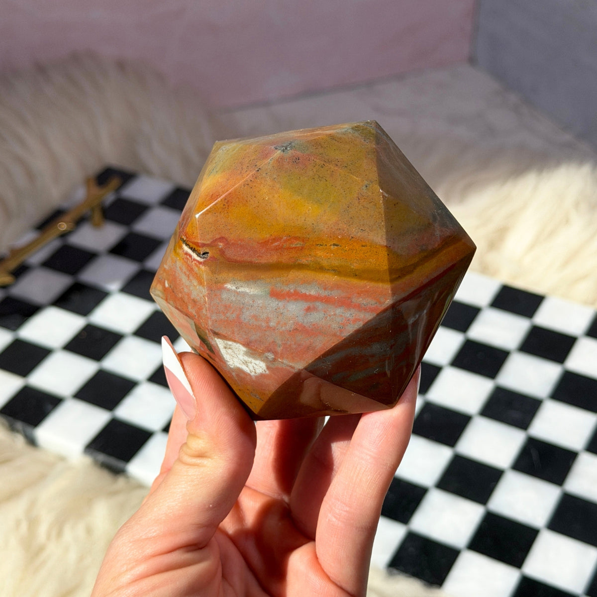 Polychrome Jasper Hexagon 0.7lb Madagascar Natural Stone Decor