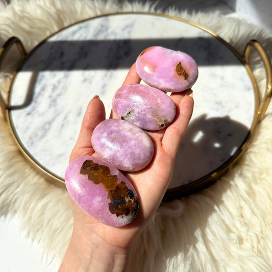 Rare Pink Aragonite Palm Stone 0.2 lb | Afghanistan