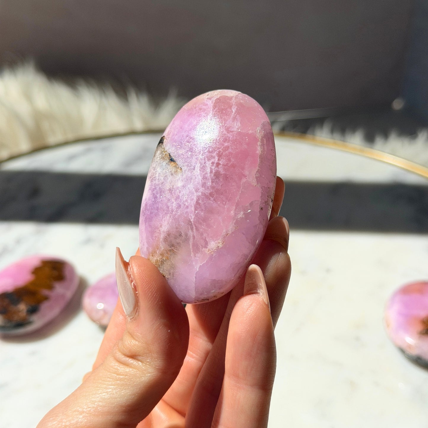 Rare Pink Aragonite Palm Stone 0.2 lb | Afghanistan