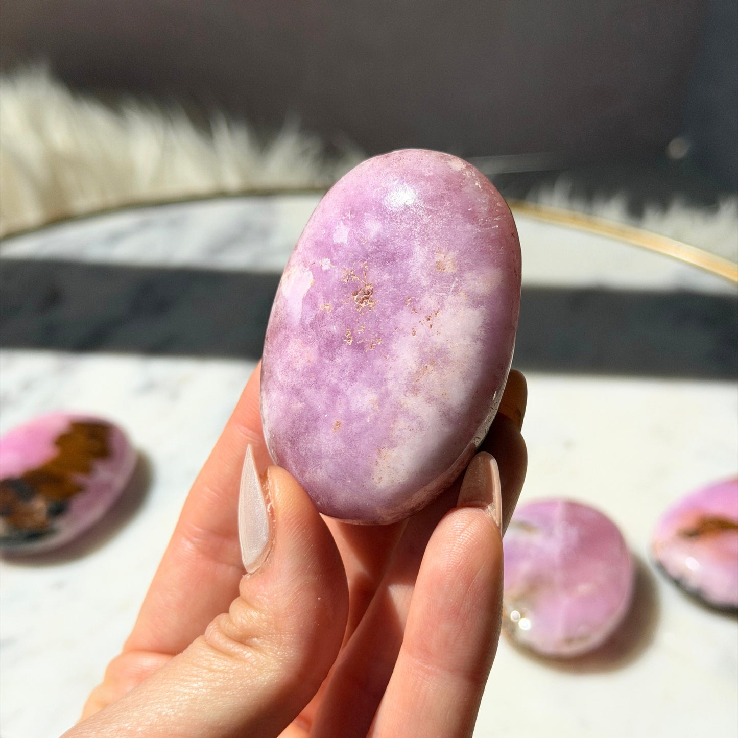 Rare Pink Aragonite Palm Stone 0.2 lb | Afghanistan