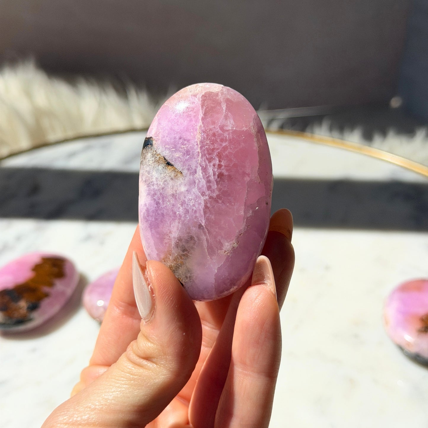 Rare Pink Aragonite Palm Stone 0.2 lb | Afghanistan
