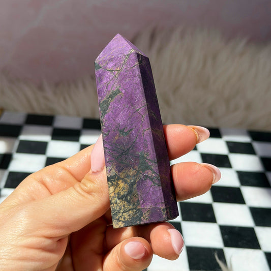 Purpurite Tower 106g | Natural Namibia Crystal Point