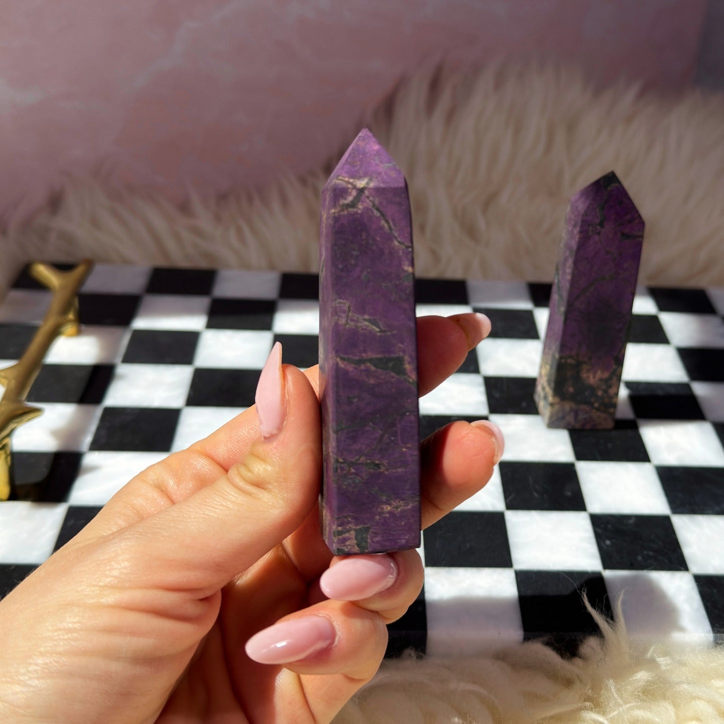 Purpurite Tower 106g | Natural Namibia Crystal Point