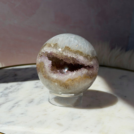 Rainbow Amethyst Sphere with Sugar Druzy (1.4 lbs)