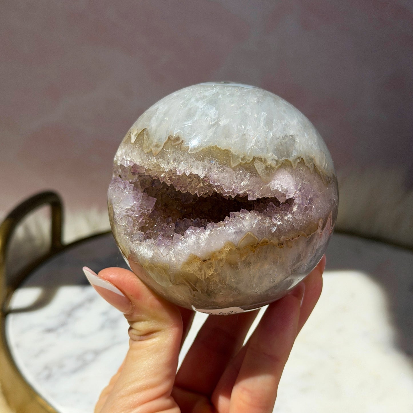 Rainbow Amethyst Sphere with Sugar Druzy (1.4 lbs)