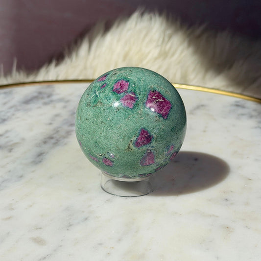 Ruby and Fuchsite Sphere (0.84 lbs)