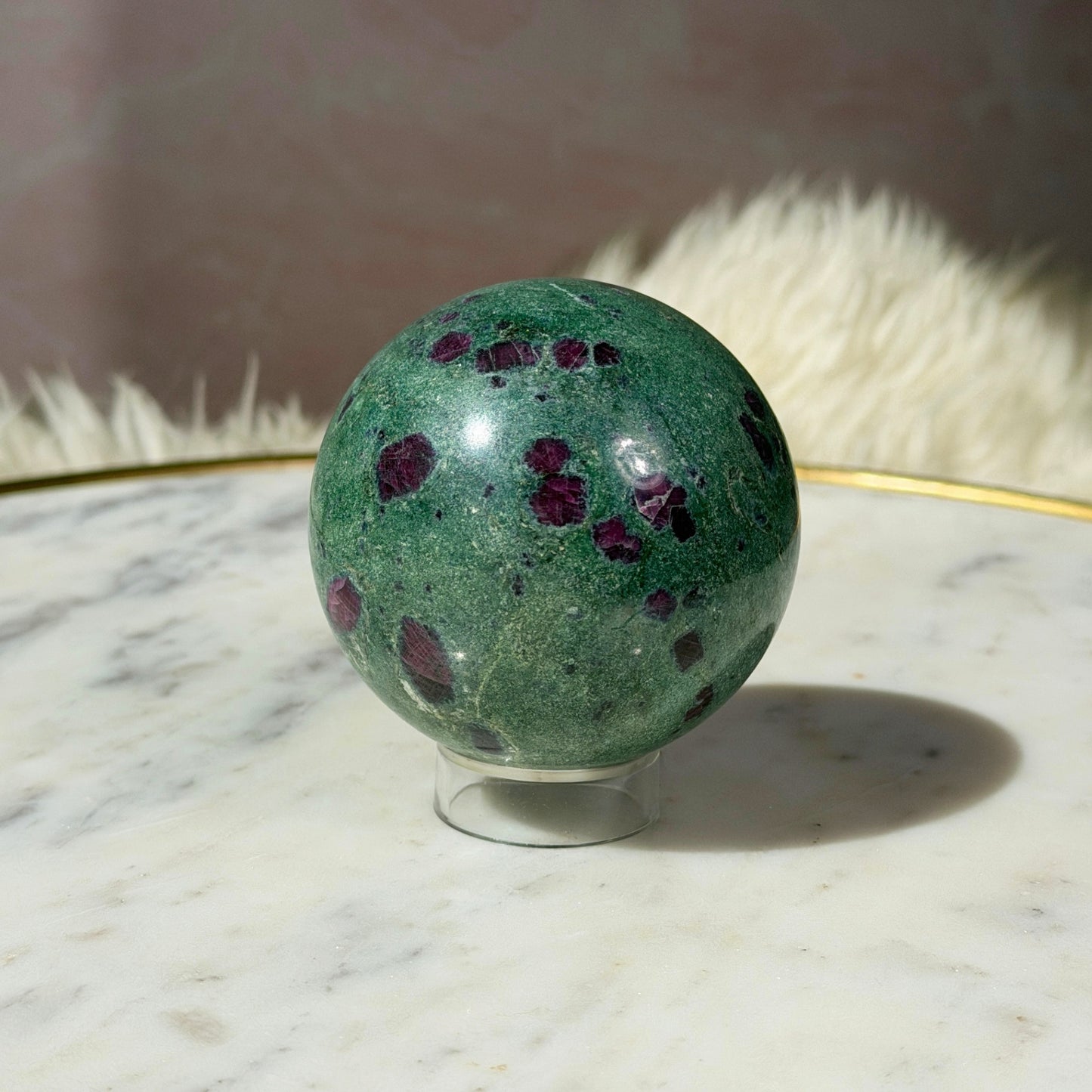 Ruby and Fuchsite Sphere (1.06 lbs)