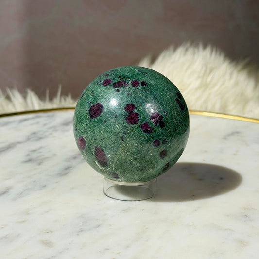 Ruby and Fuchsite Sphere (1.06 lbs)