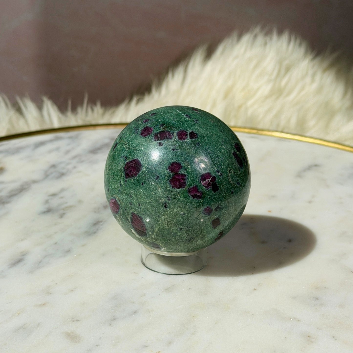 Ruby and Fuchsite Sphere (1.06 lbs)