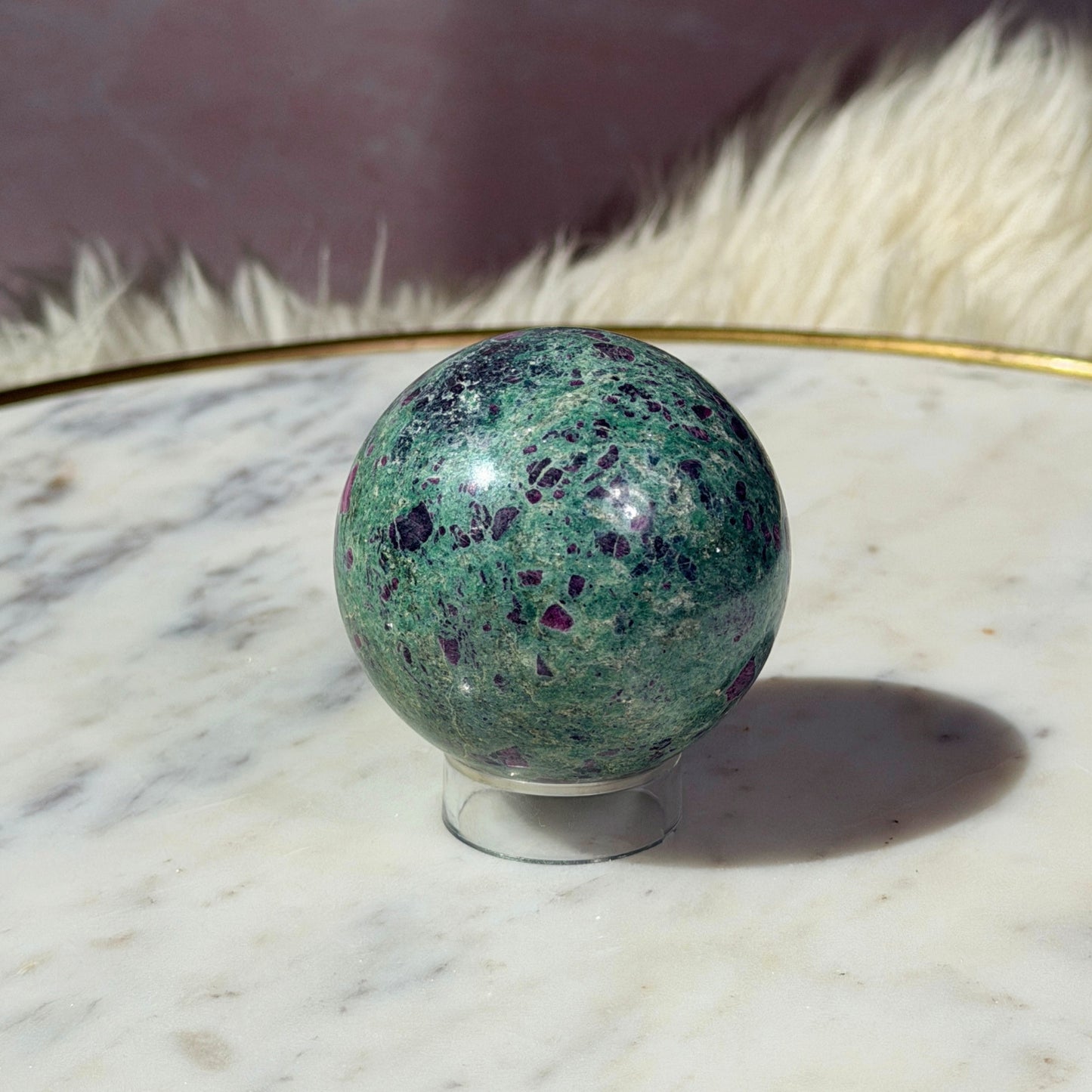 Ruby and Fuchsite Sphere (0.7 lbs)
