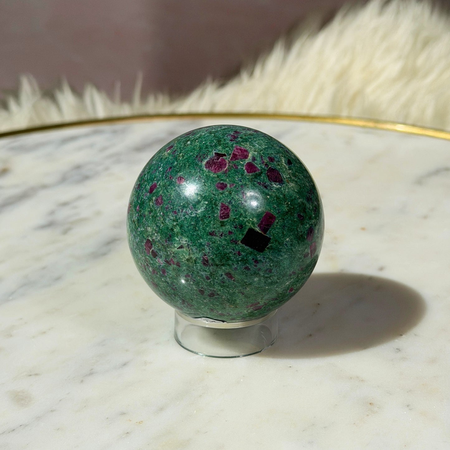 Ruby and Fuchsite Sphere (0.68 lbs)