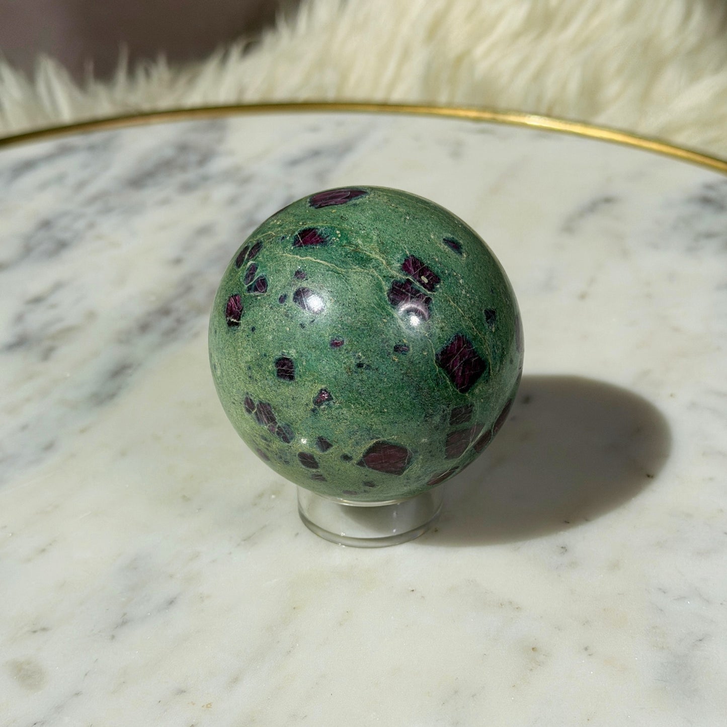Ruby and Fuchsite Sphere (0.9 lbs)