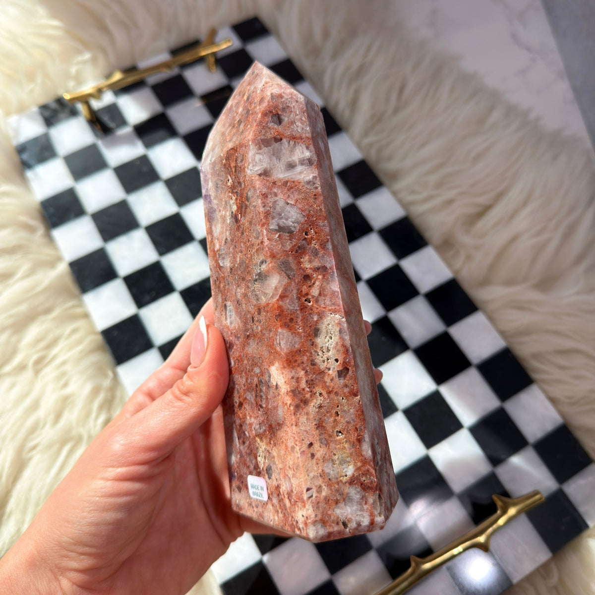 Red Healer Amethyst with Red Hematite 1.85 lb Natural Crystal Specimen