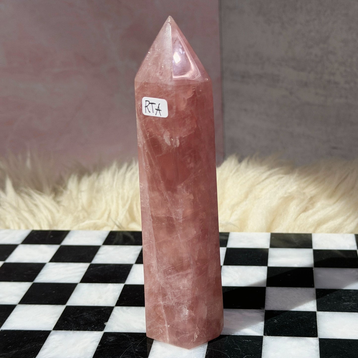 Dark Rose Quartz Tower 0.7lb | Natural Madagascar Crystal Point