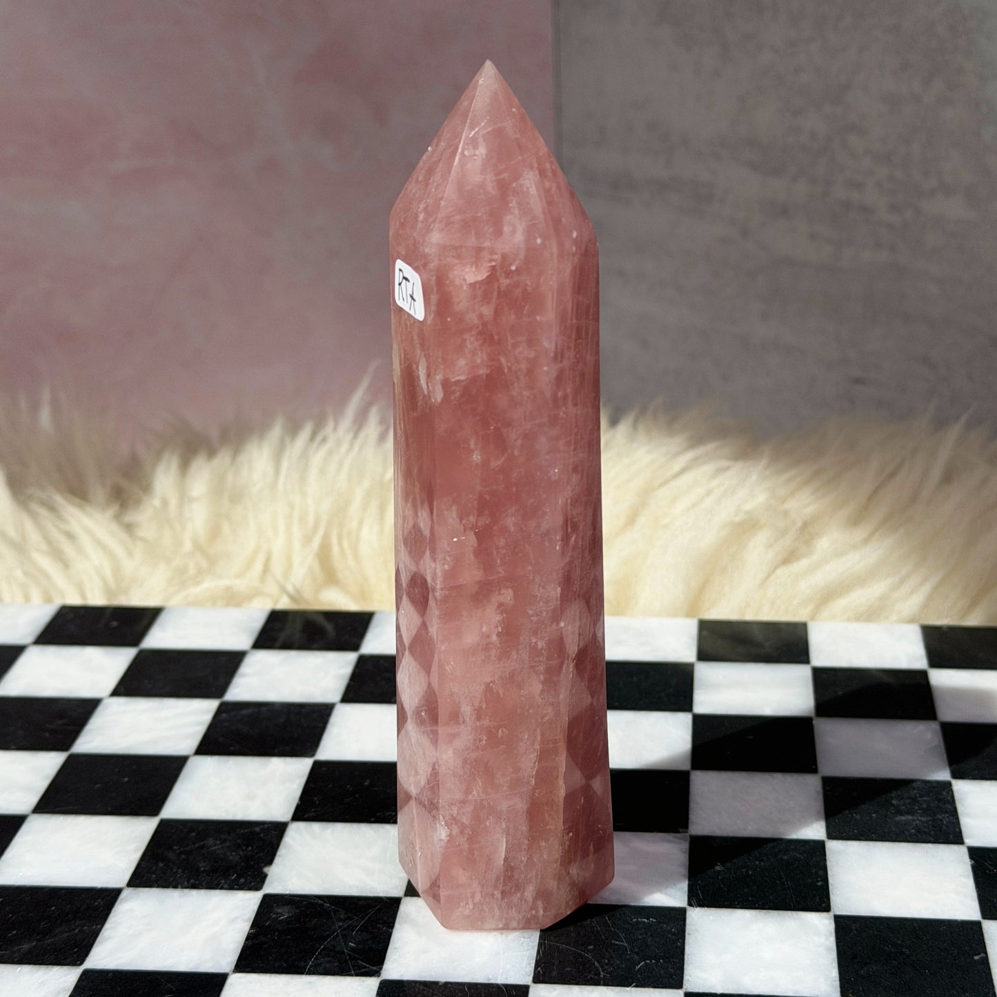 Dark Rose Quartz Tower 0.7lb | Natural Madagascar Crystal Point