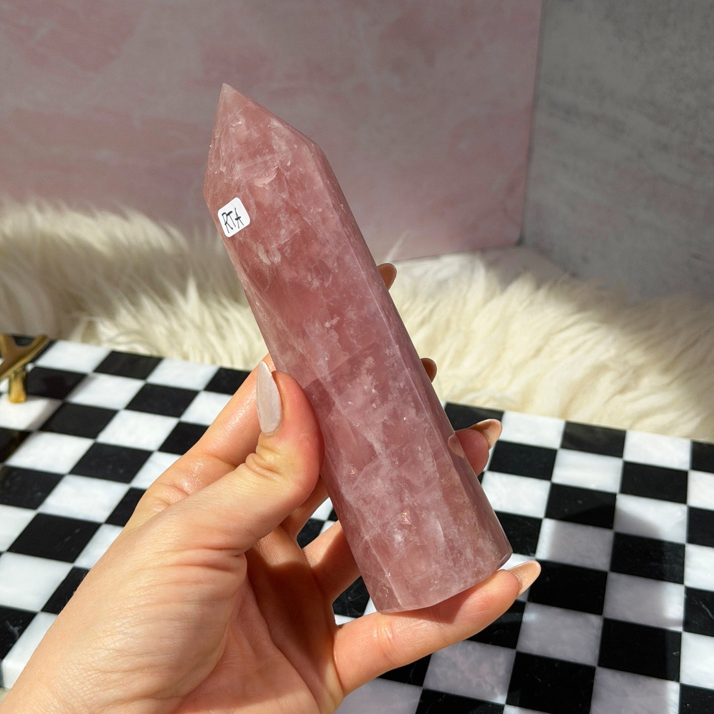 Dark Rose Quartz Tower 0.7lb | Natural Madagascar Crystal Point