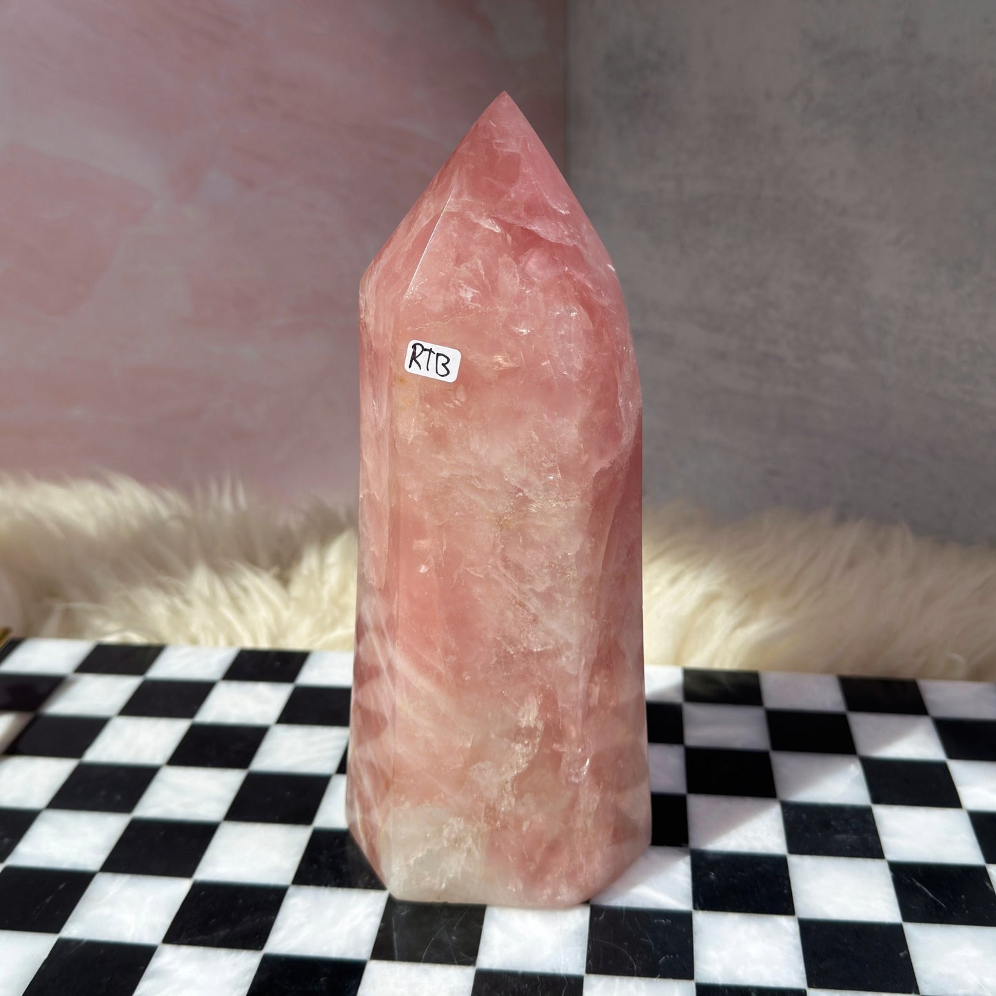 Dark Rose Quartz Tower 3.4lb | Natural Madagascar Crystal Point