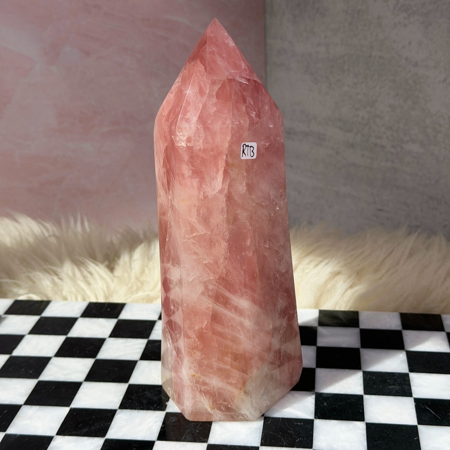 Dark Rose Quartz Tower 3.4lb | Natural Madagascar Crystal Point