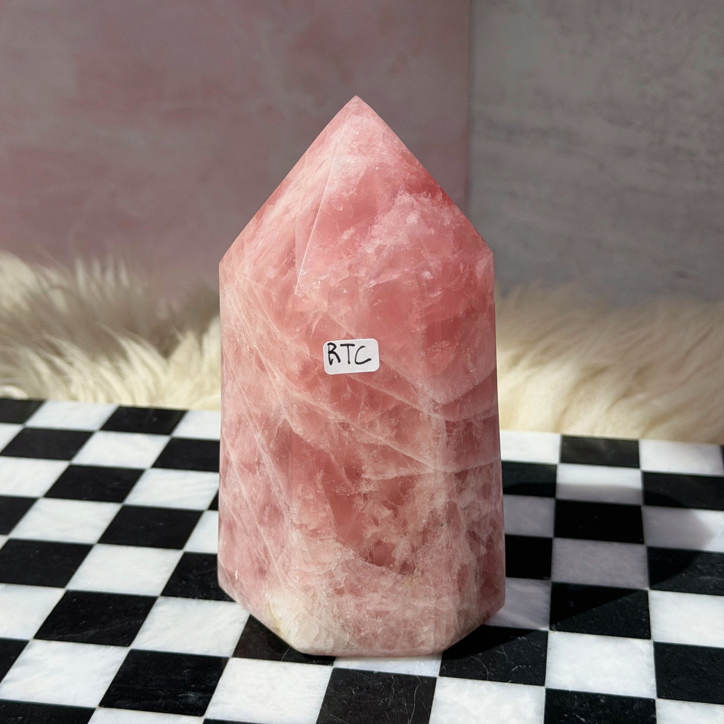 Dark Rose Quartz Tower 2lb | Natural Madagascar Crystal Point