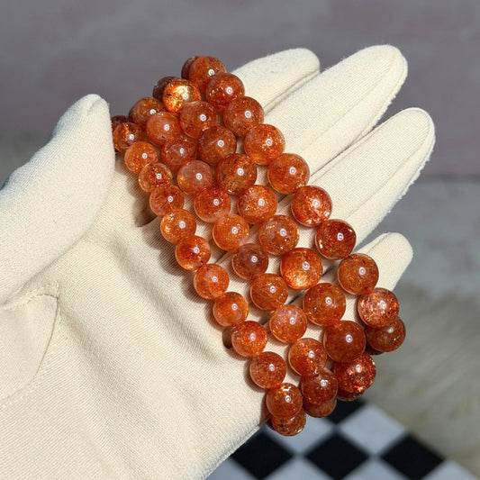 AAA Super Sparkly Arusha Sunstone Beaded Bracelet (Bead size: 7-9mm)
