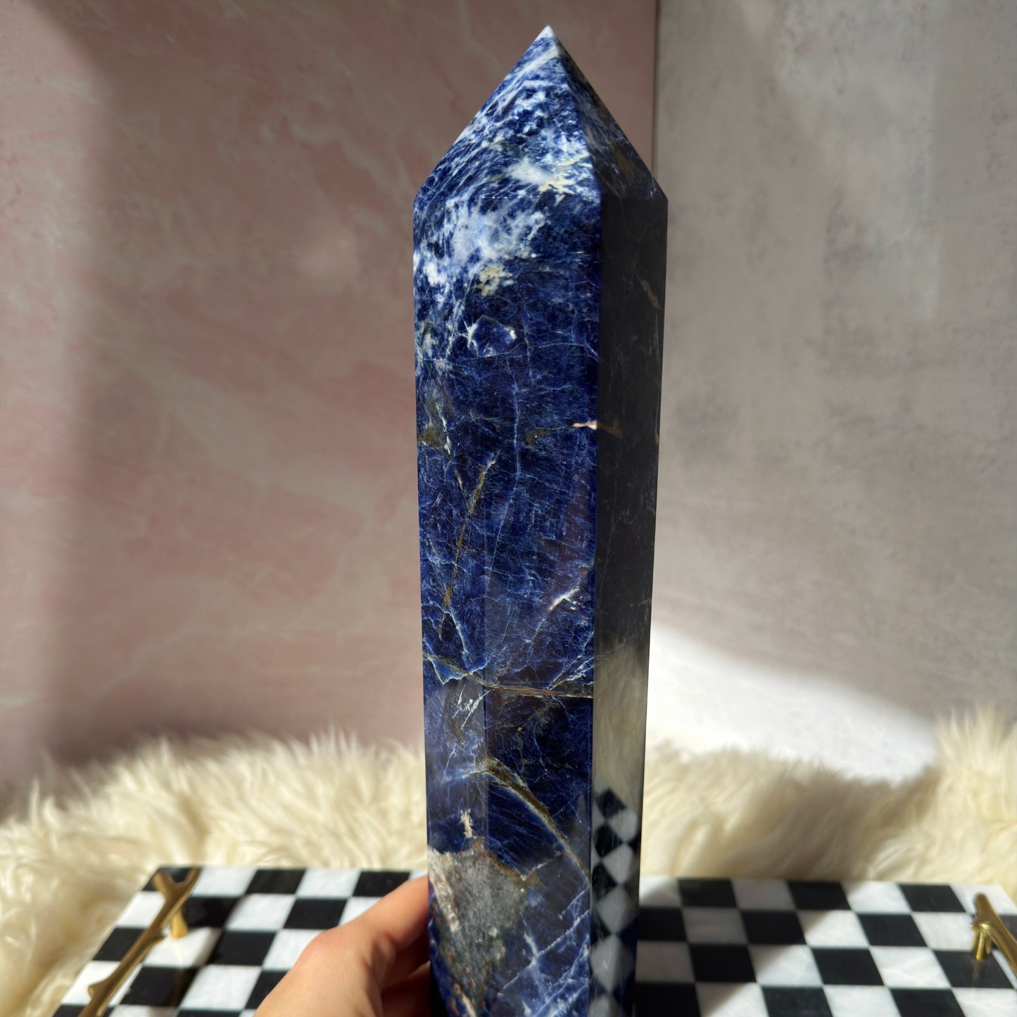 Sodalite Tower 5lb | Large Natural Namibia Crystal Point