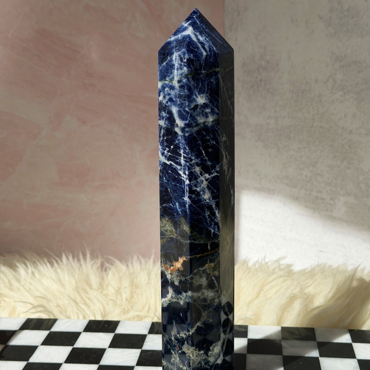 Sodalite Tower 1.6lb | Natural Namibia Crystal Point