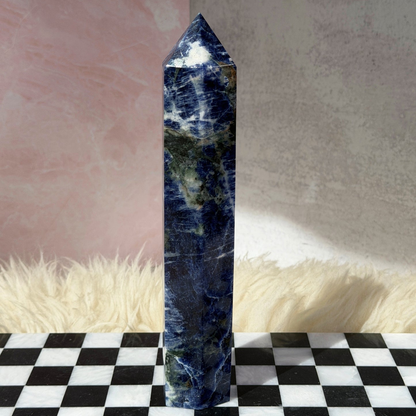 Sodalite Tower 1.5lb | Natural Namibia Crystal Point