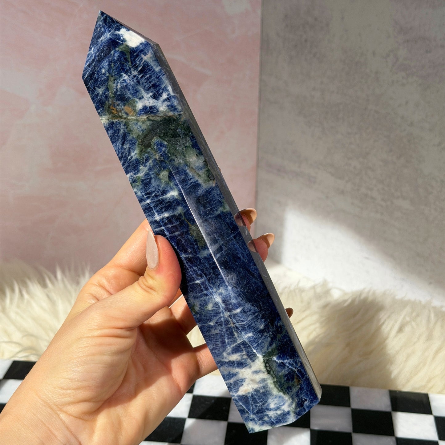 Sodalite Tower 1.5lb | Natural Namibia Crystal Point