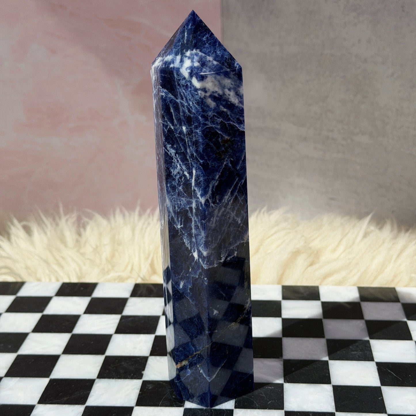 Sodalite Tower 1.3lb | Natural Namibia Crystal Point