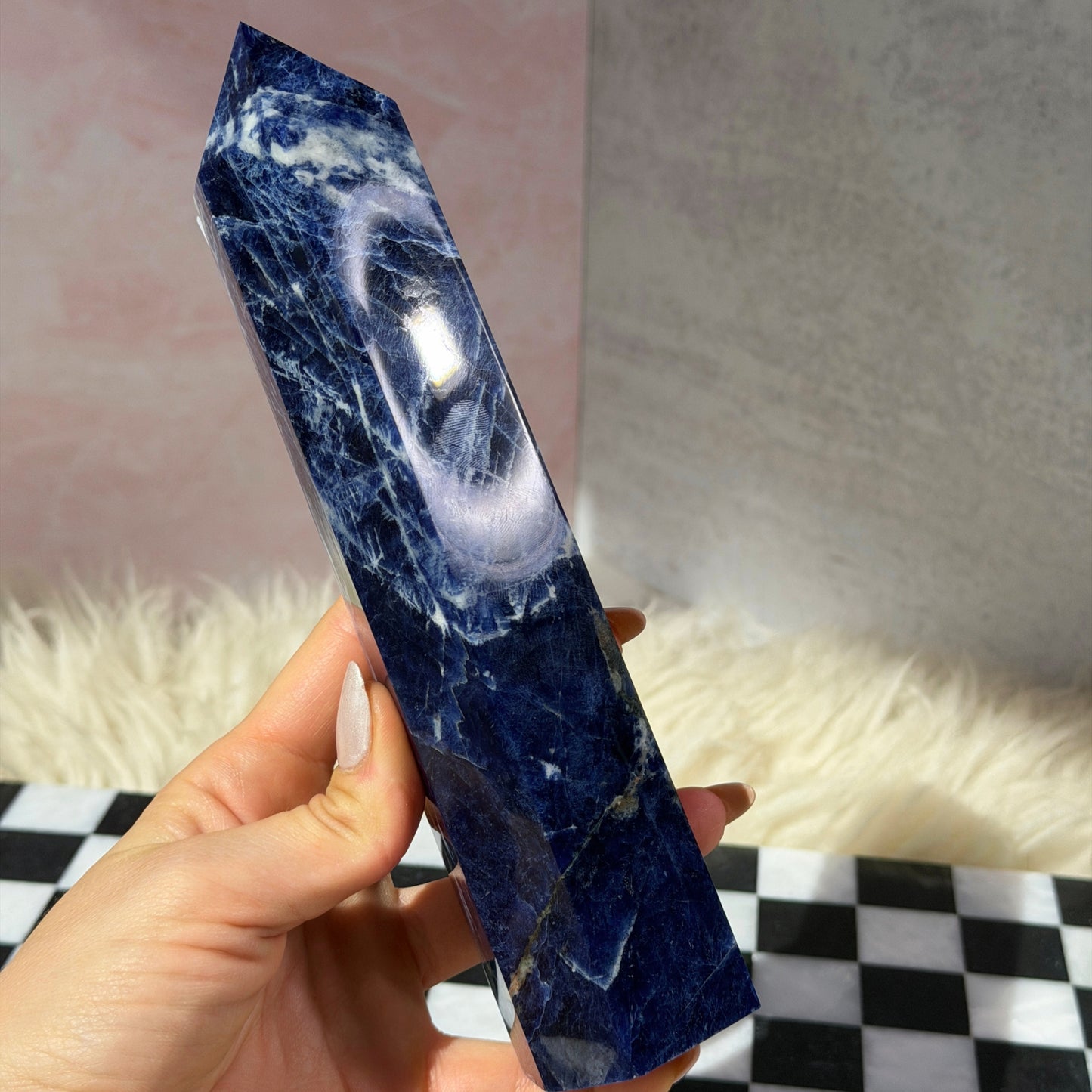 Sodalite Tower 1.3lb | Natural Namibia Crystal Point