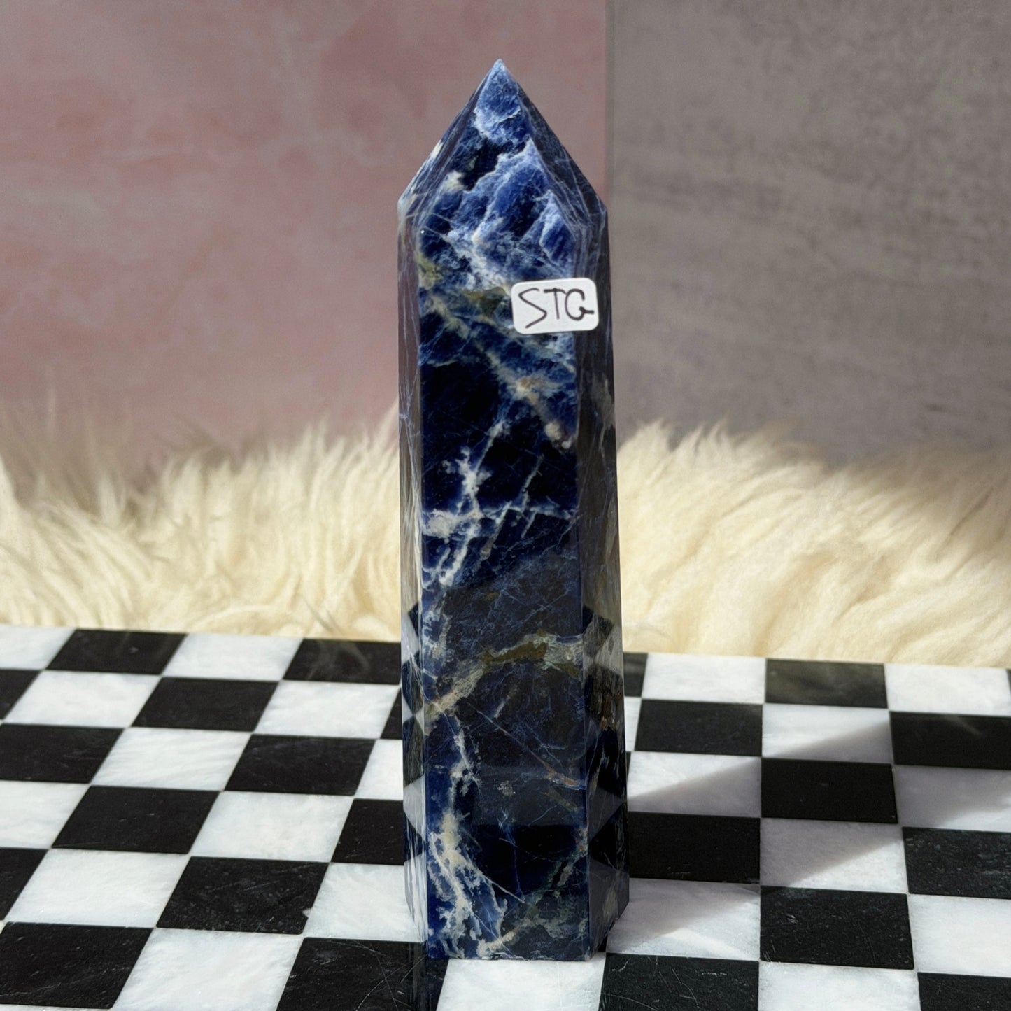 Sodalite Tower 0.7lb | Natural Namibia Crystal Point