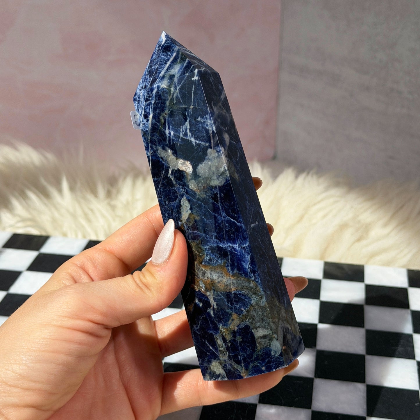 Sodalite Tower 0.7lb | Natural Namibia Crystal Point